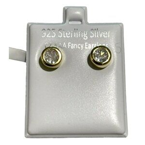 925 Sterling Silver Gold-Plated Cubic Zirconia AAA Fancy Earrings
